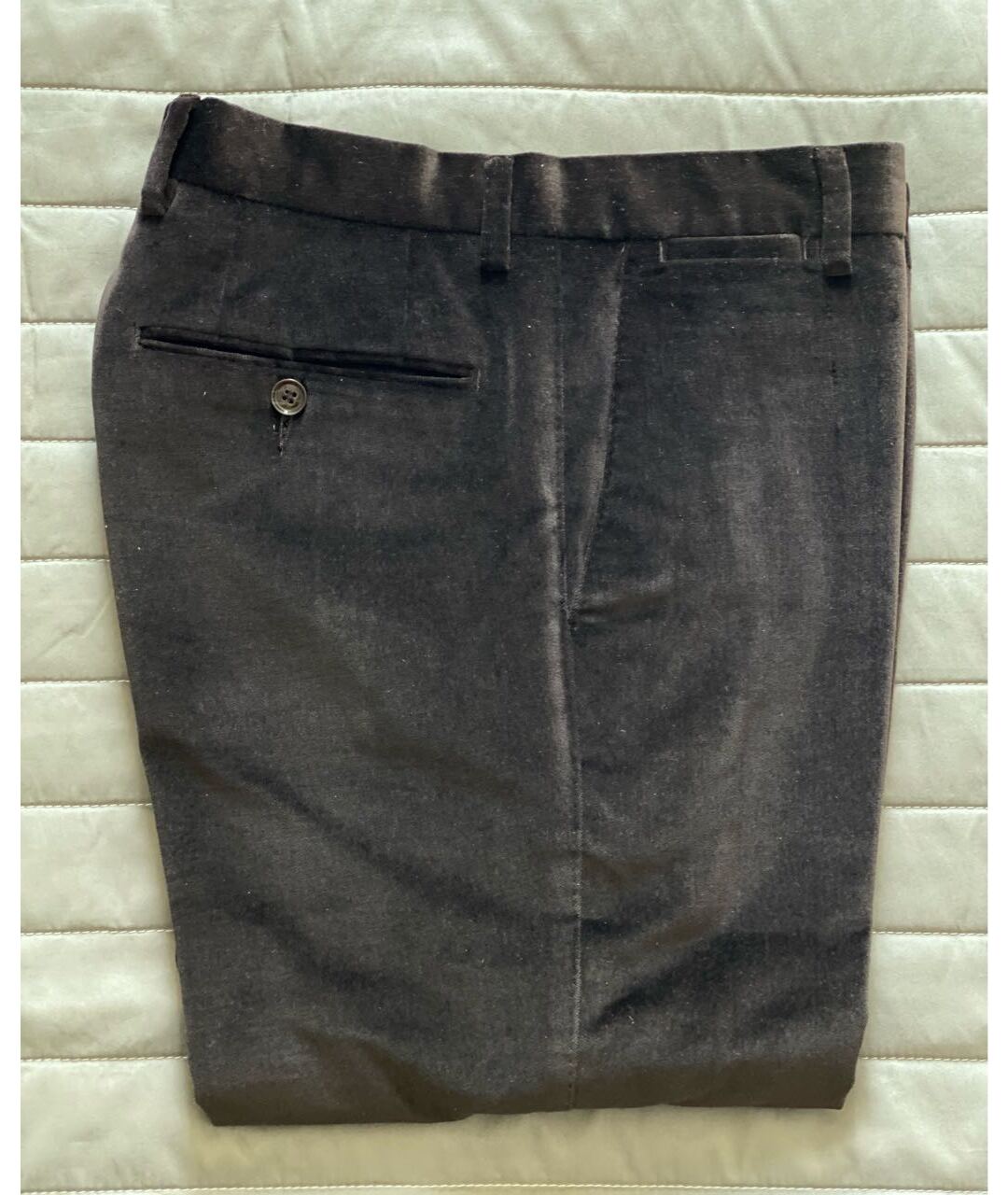 DOLCE&GABBANA Коричневые бархатные классические брюки, фото 2