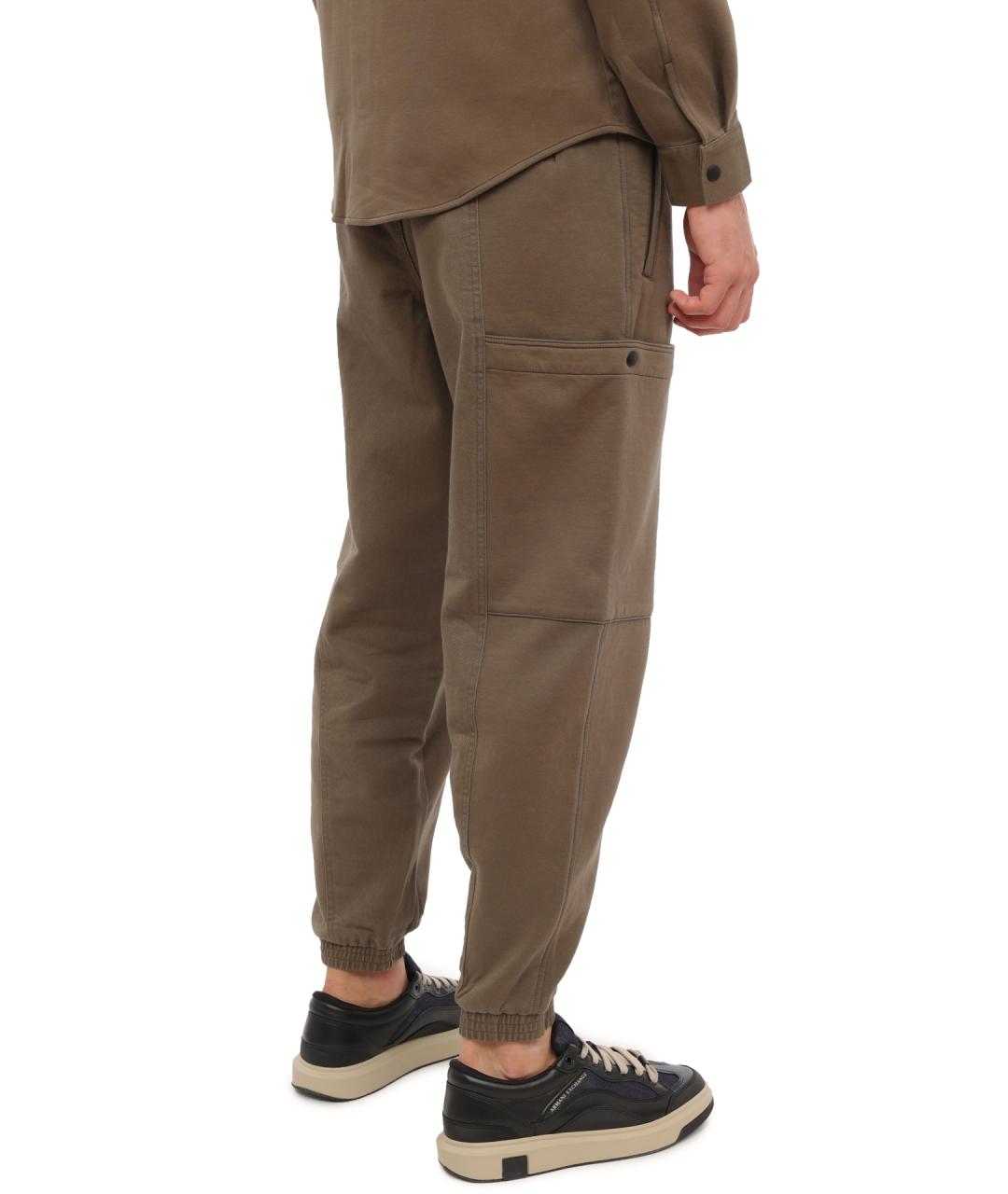 ARMANI EXCHANGE Коричневые хлопковые повседневные брюки, фото 4