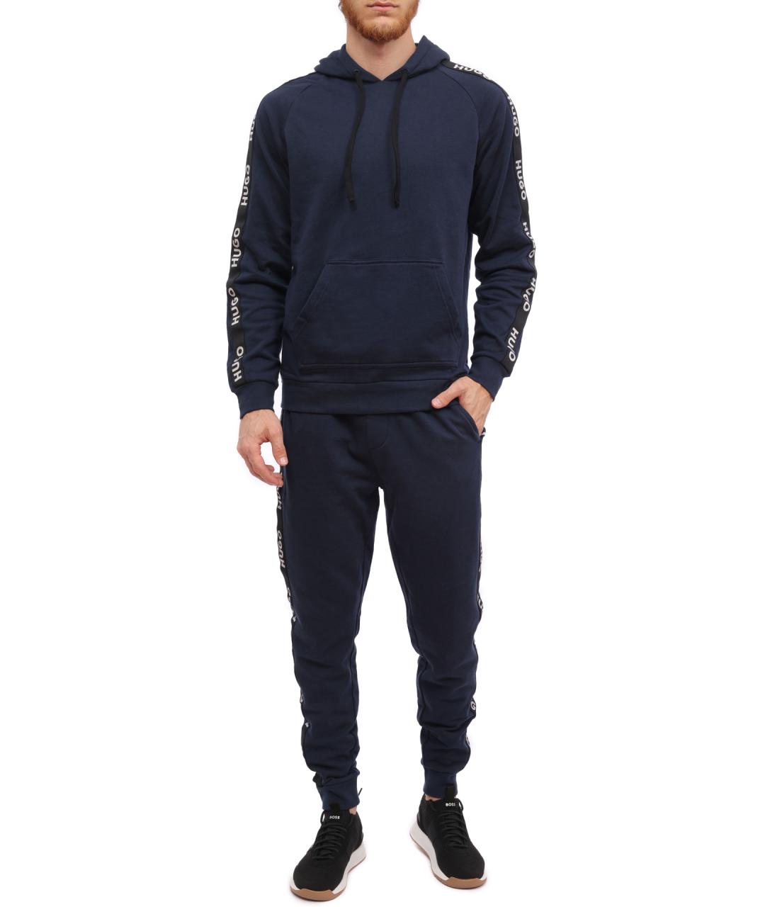 HUGO Синие хлопковые повседневные брюки, фото 2