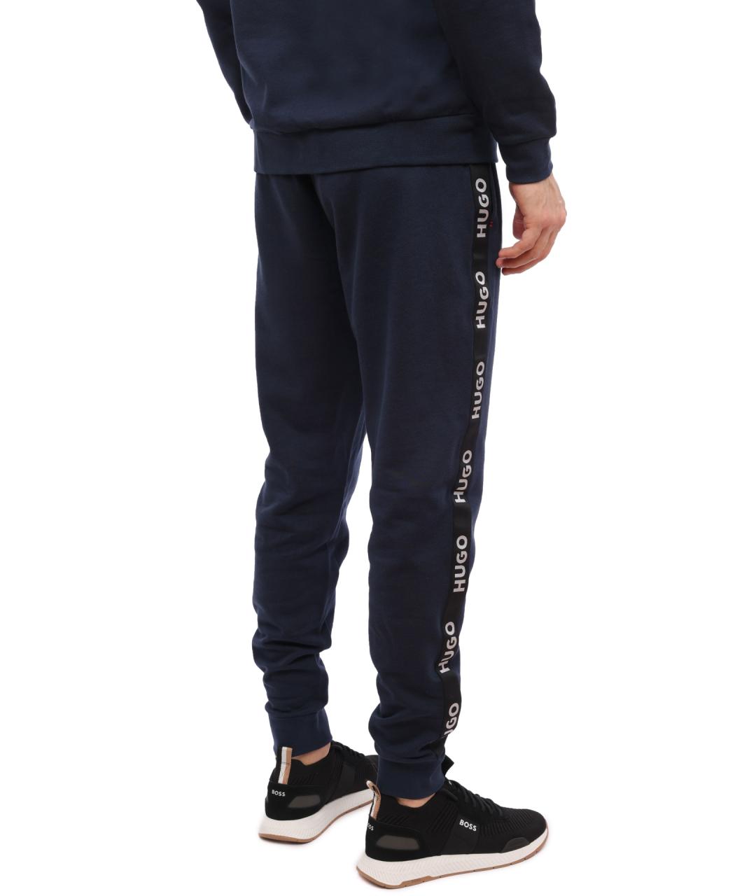 HUGO Синие хлопковые повседневные брюки, фото 4