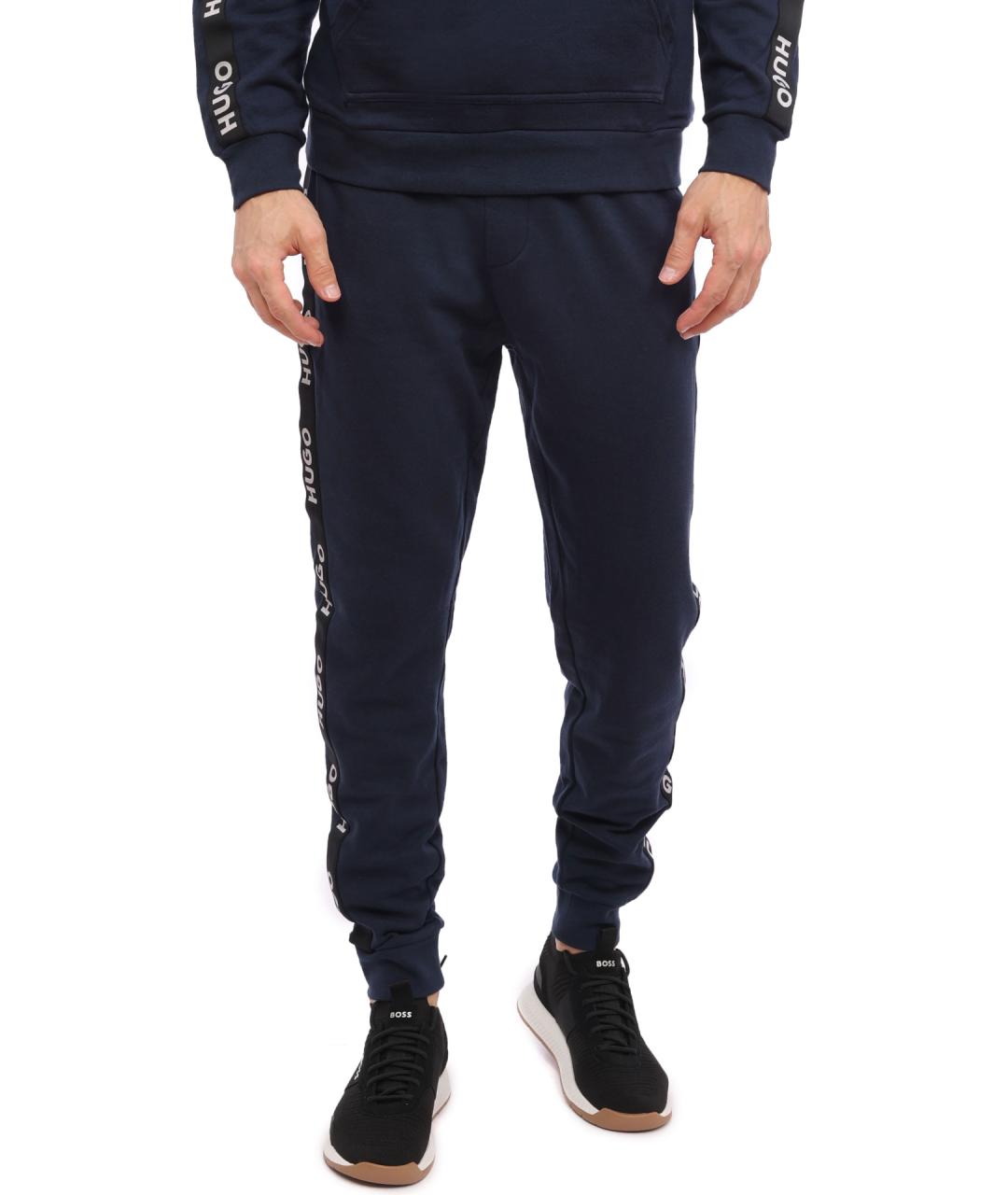 HUGO Синие хлопковые повседневные брюки, фото 1