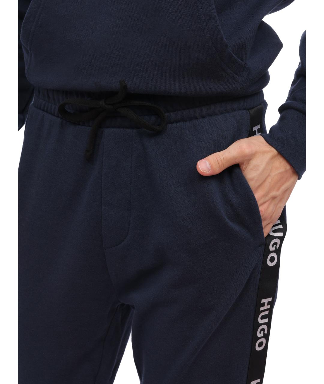 HUGO Синие хлопковые повседневные брюки, фото 5