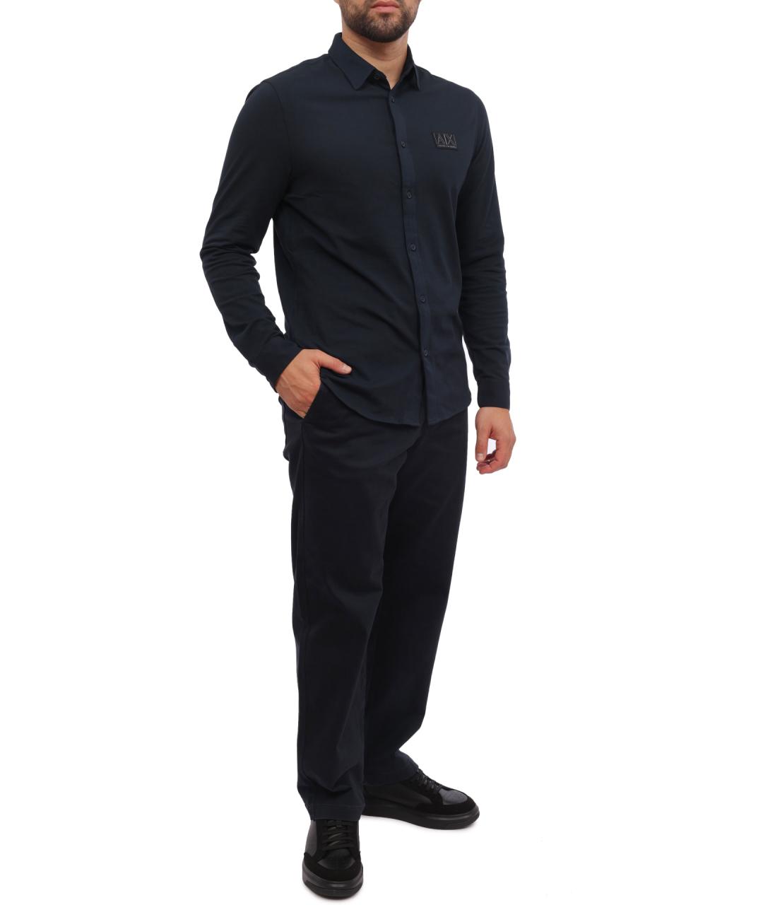 ARMANI EXCHANGE Синие хлопковые повседневные брюки, фото 2