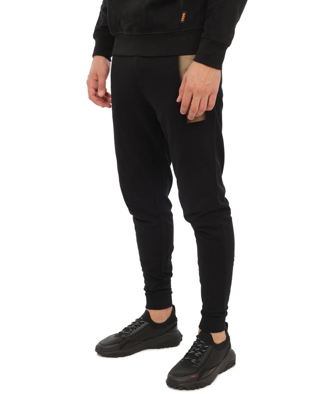 HUGO BOSS Черные хлопковые повседневные брюки, фото 3