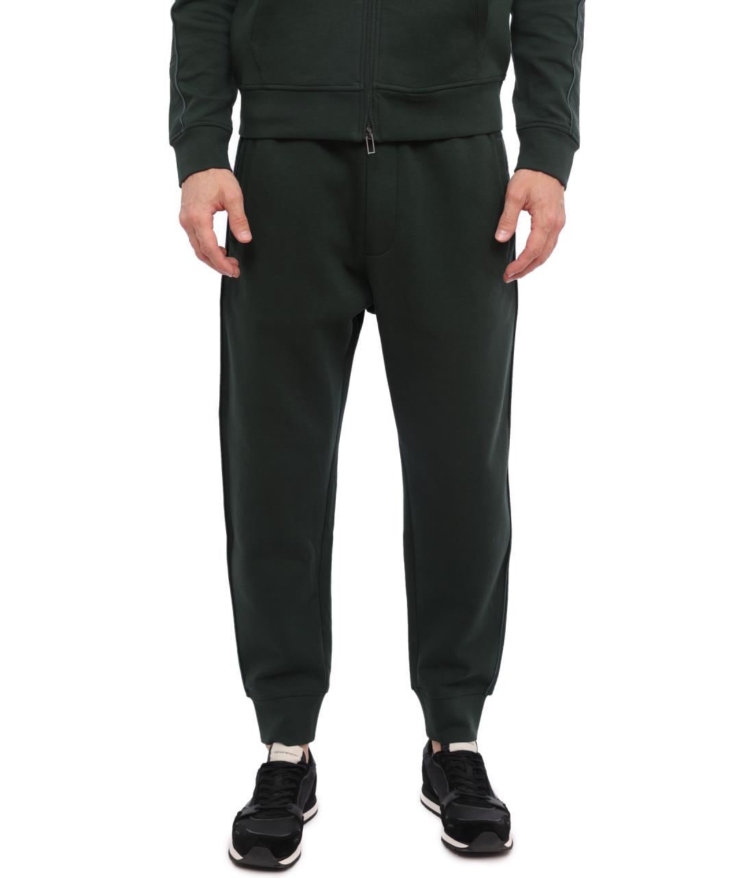 EMPORIO ARMANI Зеленые повседневные брюки, фото 1