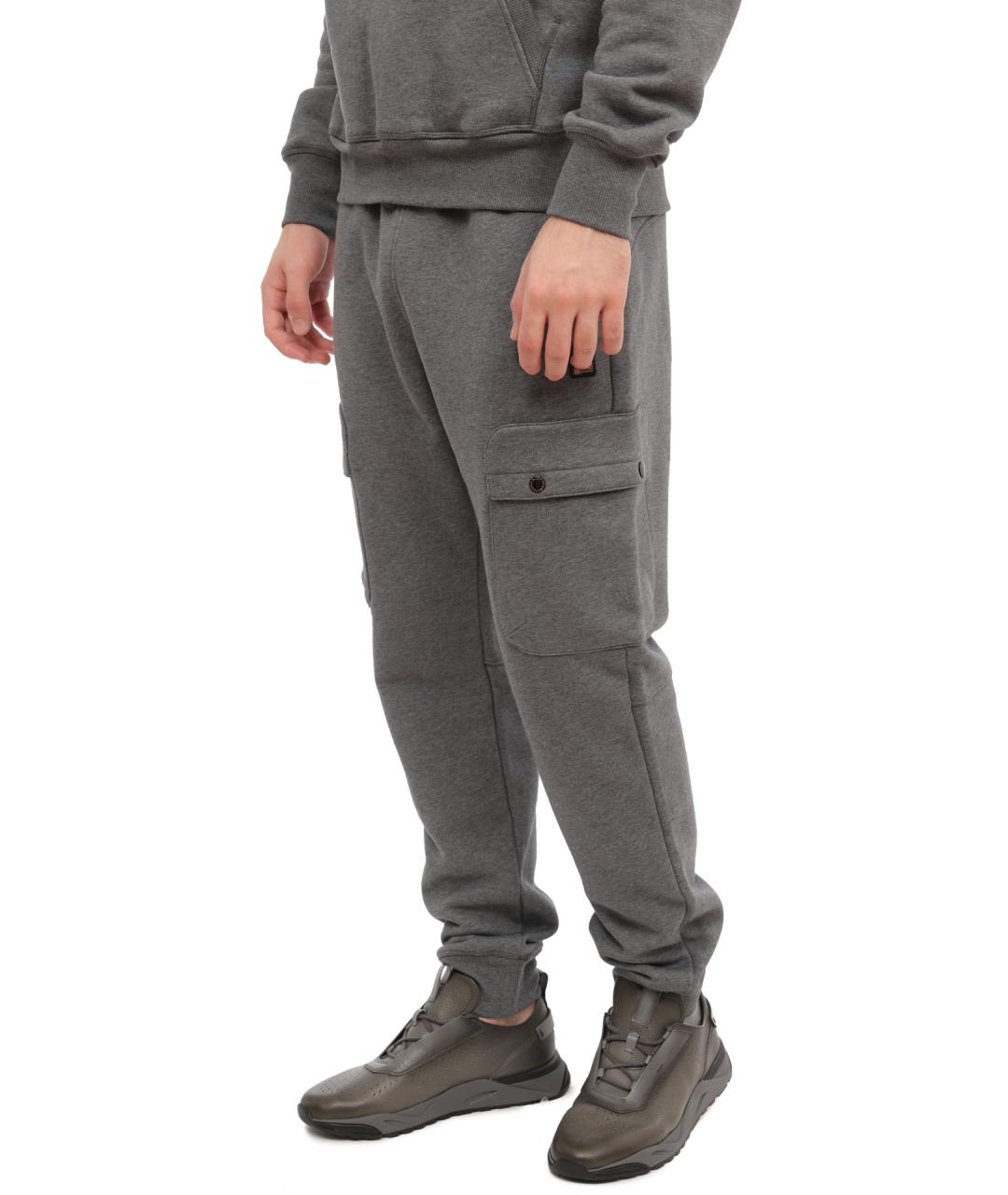 PARAJUMPERS Серые хлопковые повседневные брюки, фото 3