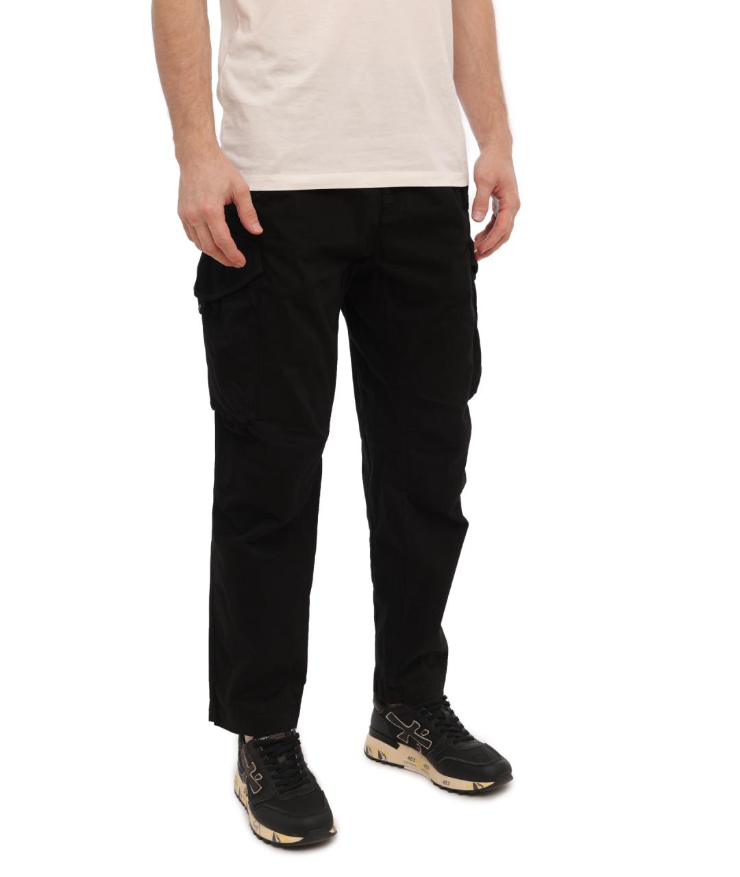 CP COMPANY Черные хлопковые повседневные брюки, фото 2