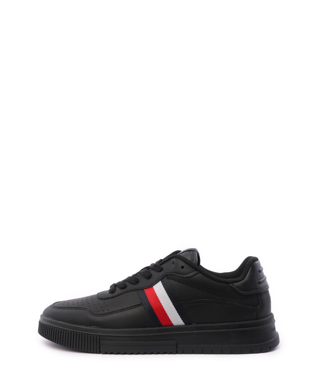 TOMMY HILFIGER Черные кожаные низкие кроссовки / кеды, фото 8