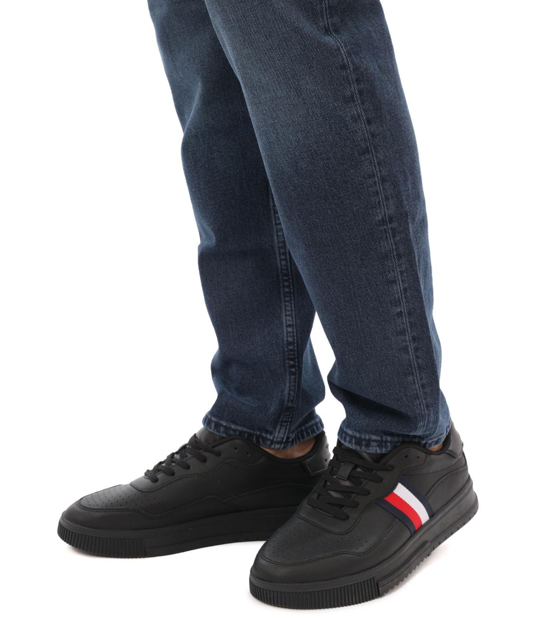 TOMMY HILFIGER Черные кожаные низкие кроссовки / кеды, фото 7