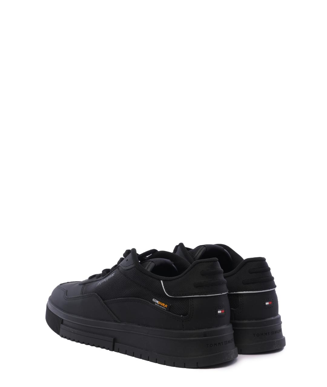TOMMY HILFIGER Черные кожаные низкие кроссовки / кеды, фото 3