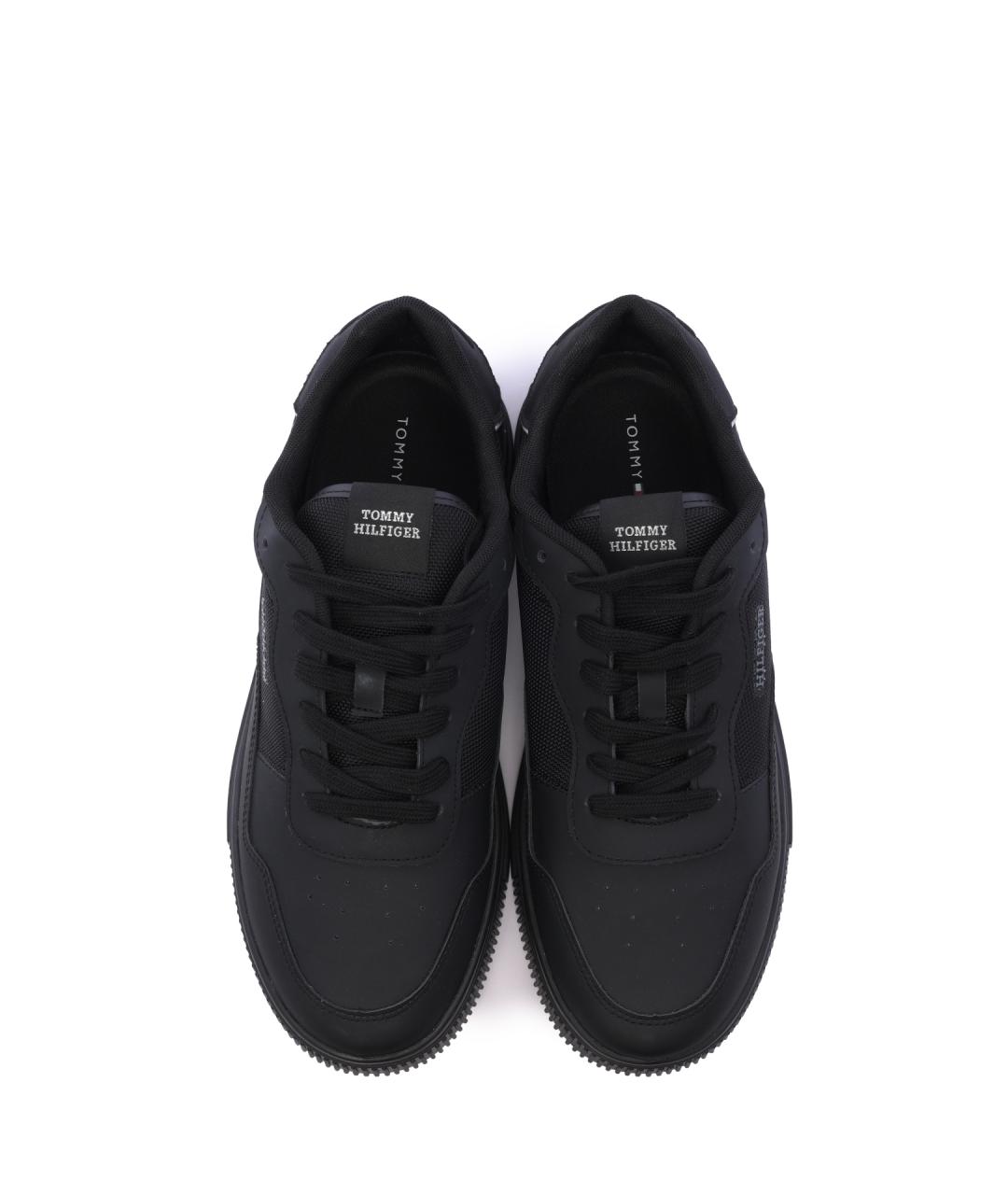 TOMMY HILFIGER Черные кожаные низкие кроссовки / кеды, фото 5