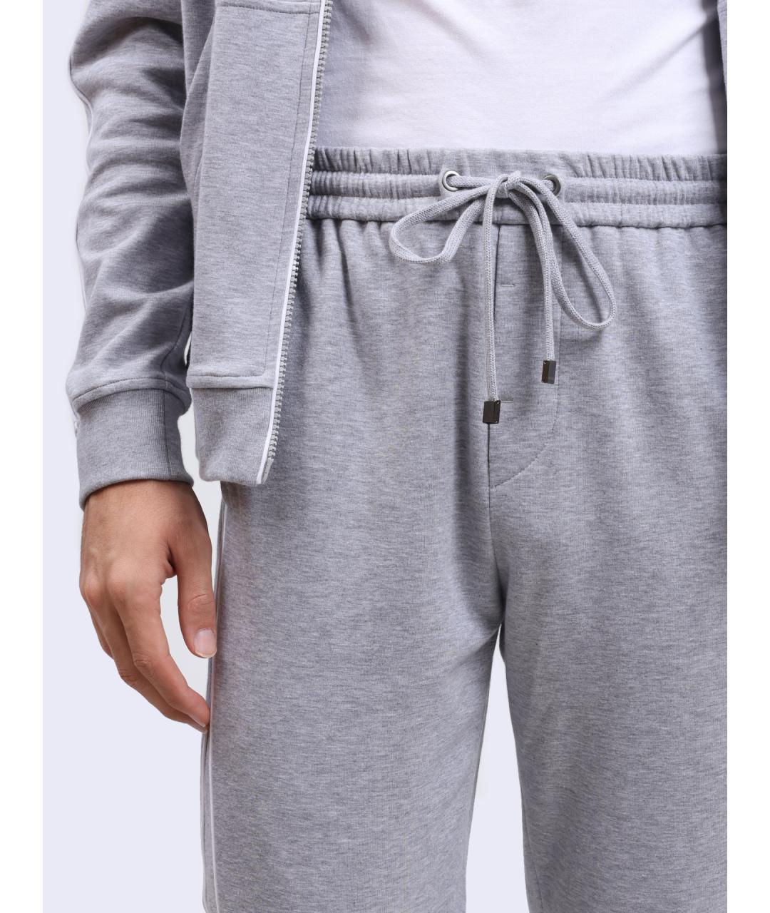 PESERICO Серые хлопковые повседневные брюки, фото 4