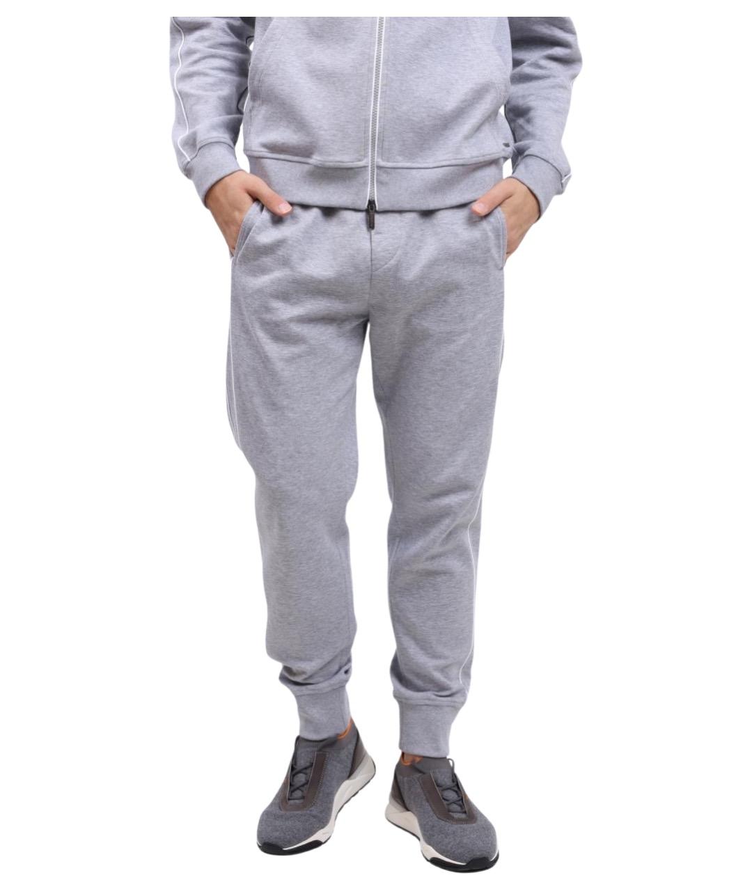 PESERICO Серые хлопковые повседневные брюки, фото 1