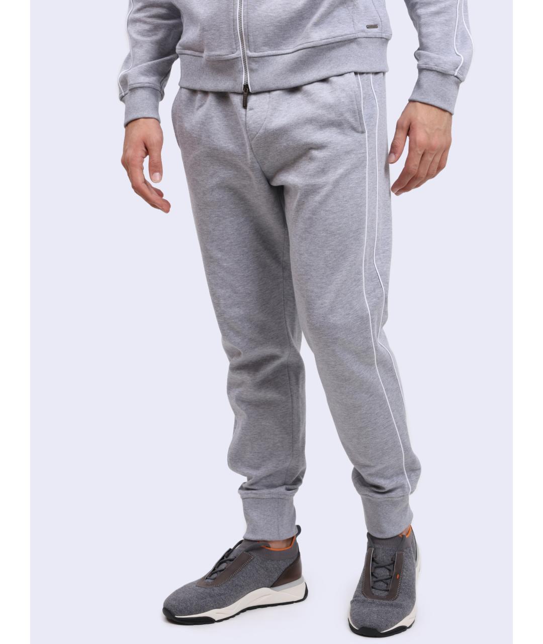 PESERICO Серые хлопковые повседневные брюки, фото 3