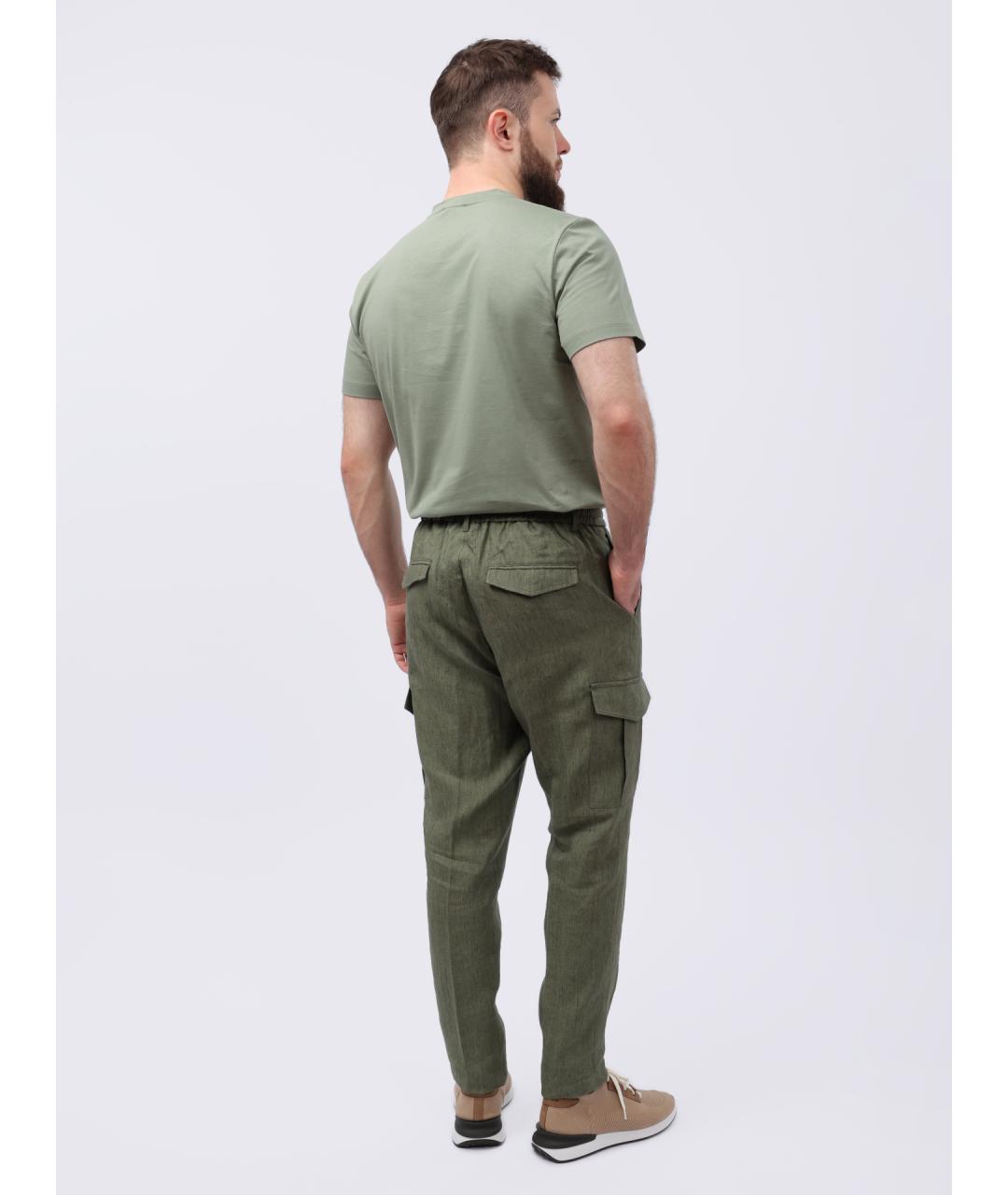 PESERICO Зеленые повседневные брюки, фото 6