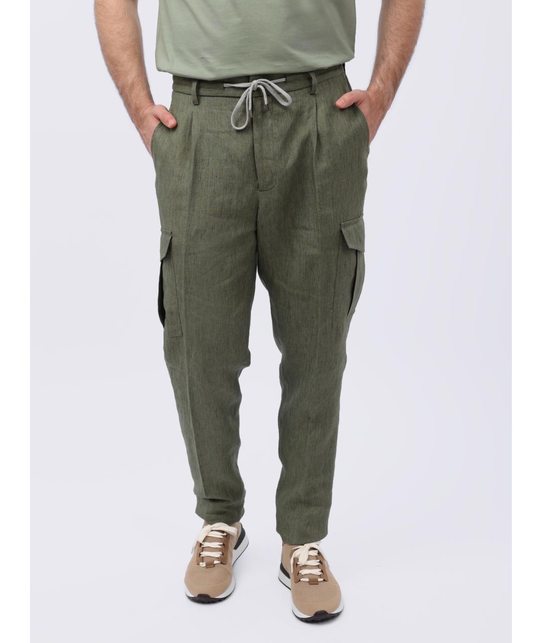 PESERICO Зеленые повседневные брюки, фото 7