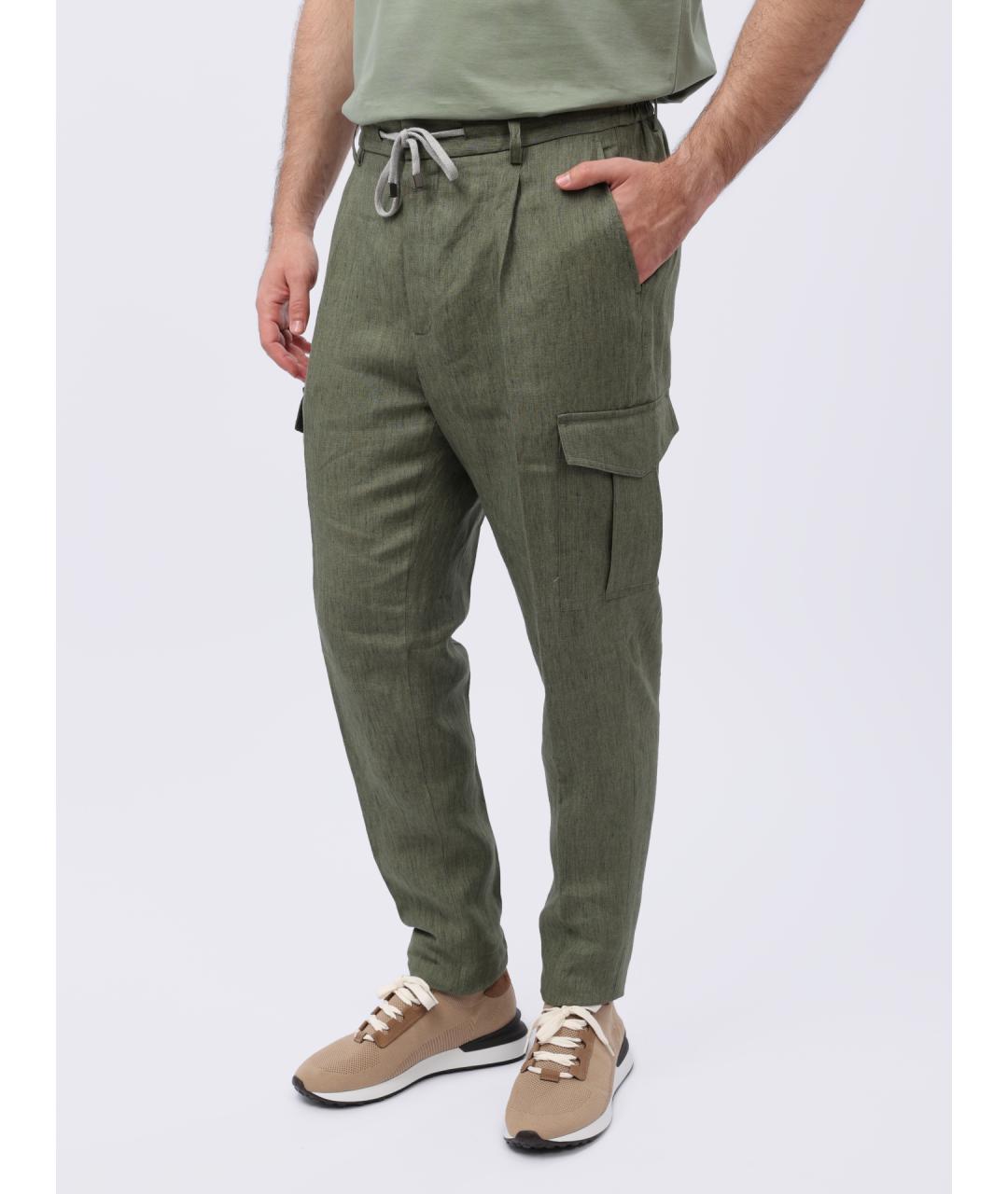 PESERICO Зеленые повседневные брюки, фото 3