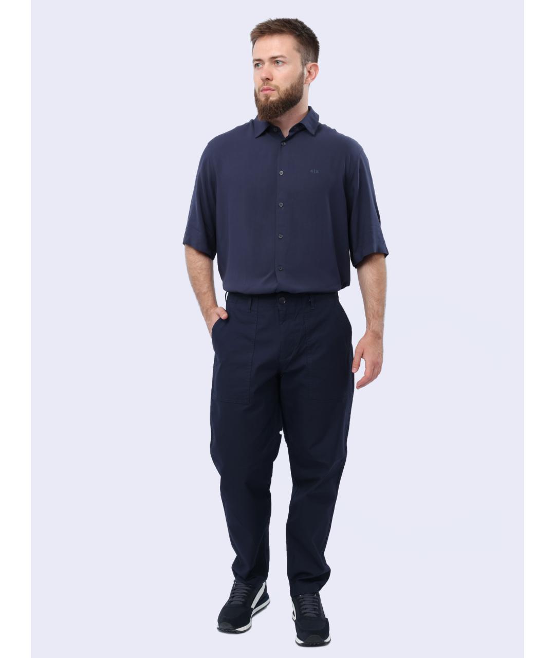 ARMANI EXCHANGE Темно-синие повседневные брюки, фото 2