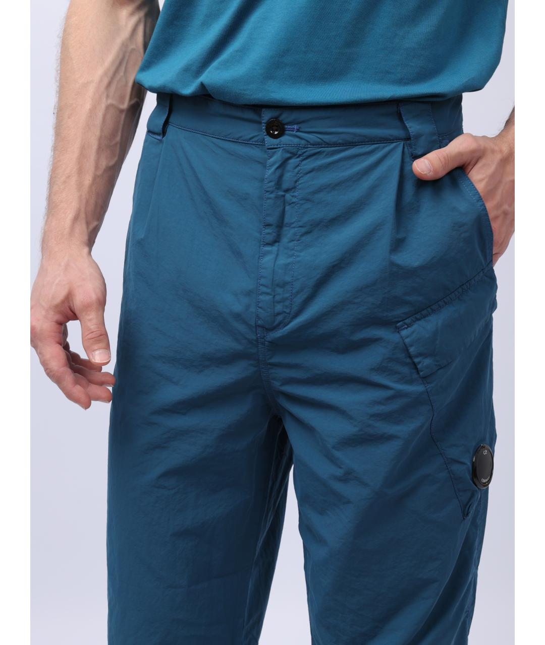CP COMPANY Синие полиамидовые повседневные брюки, фото 5