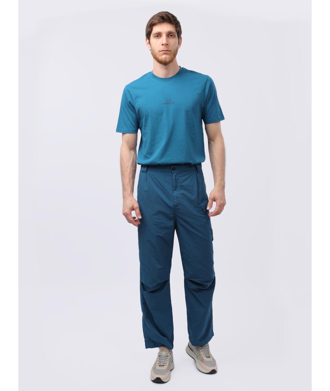 CP COMPANY Синие полиамидовые повседневные брюки, фото 2
