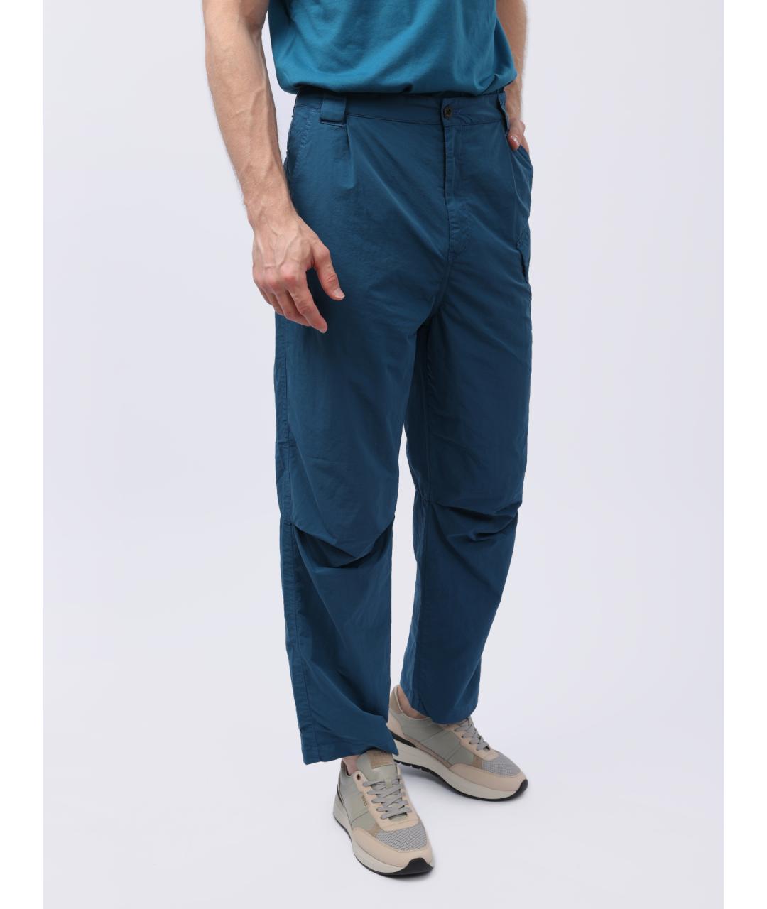 CP COMPANY Синие полиамидовые повседневные брюки, фото 3