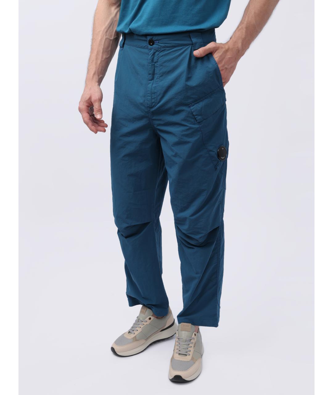 CP COMPANY Синие полиамидовые повседневные брюки, фото 4