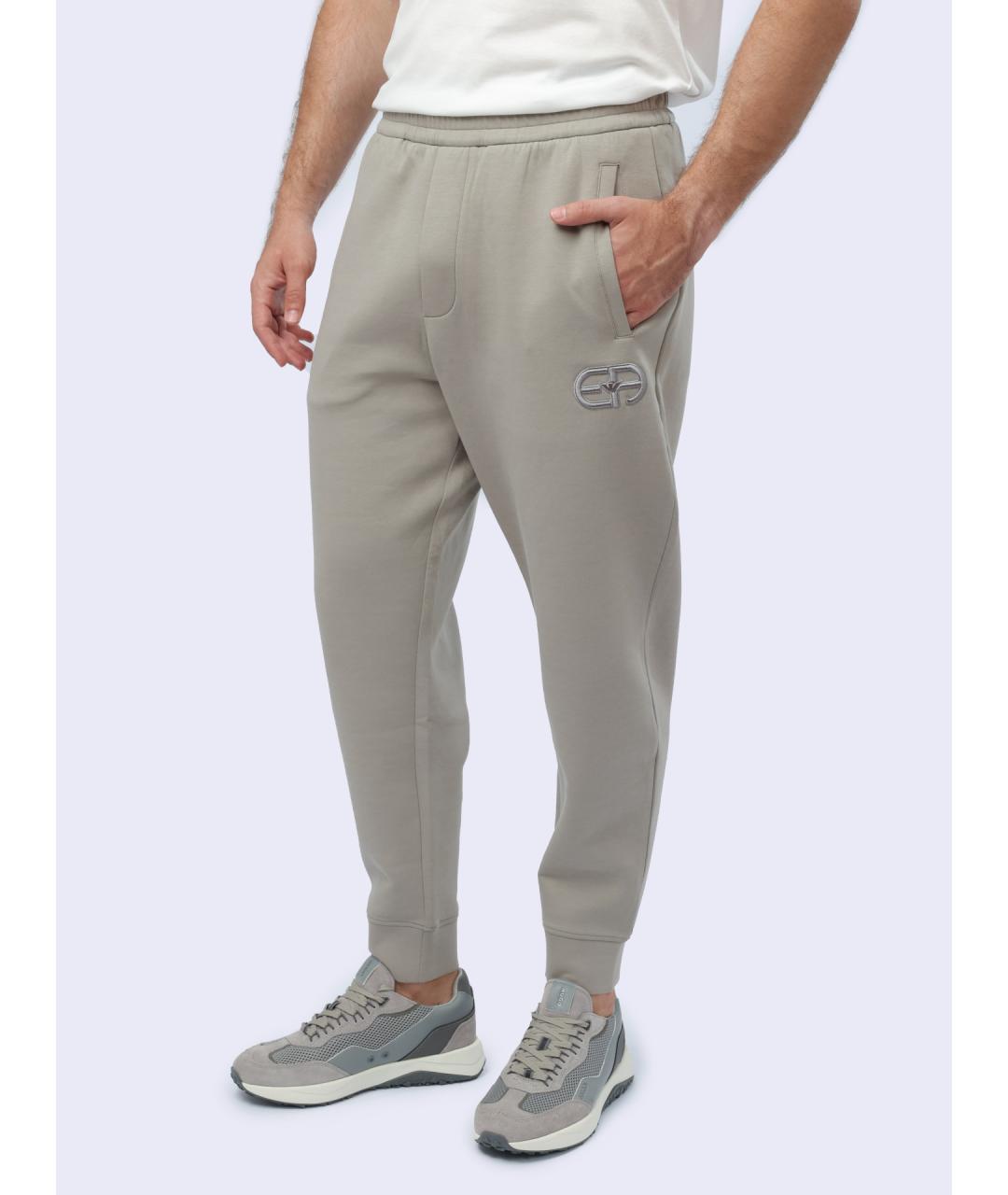 EMPORIO ARMANI Бежевые хлопковые повседневные брюки, фото 5