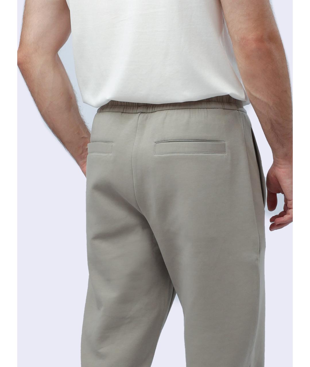 EMPORIO ARMANI Бежевые хлопковые повседневные брюки, фото 8