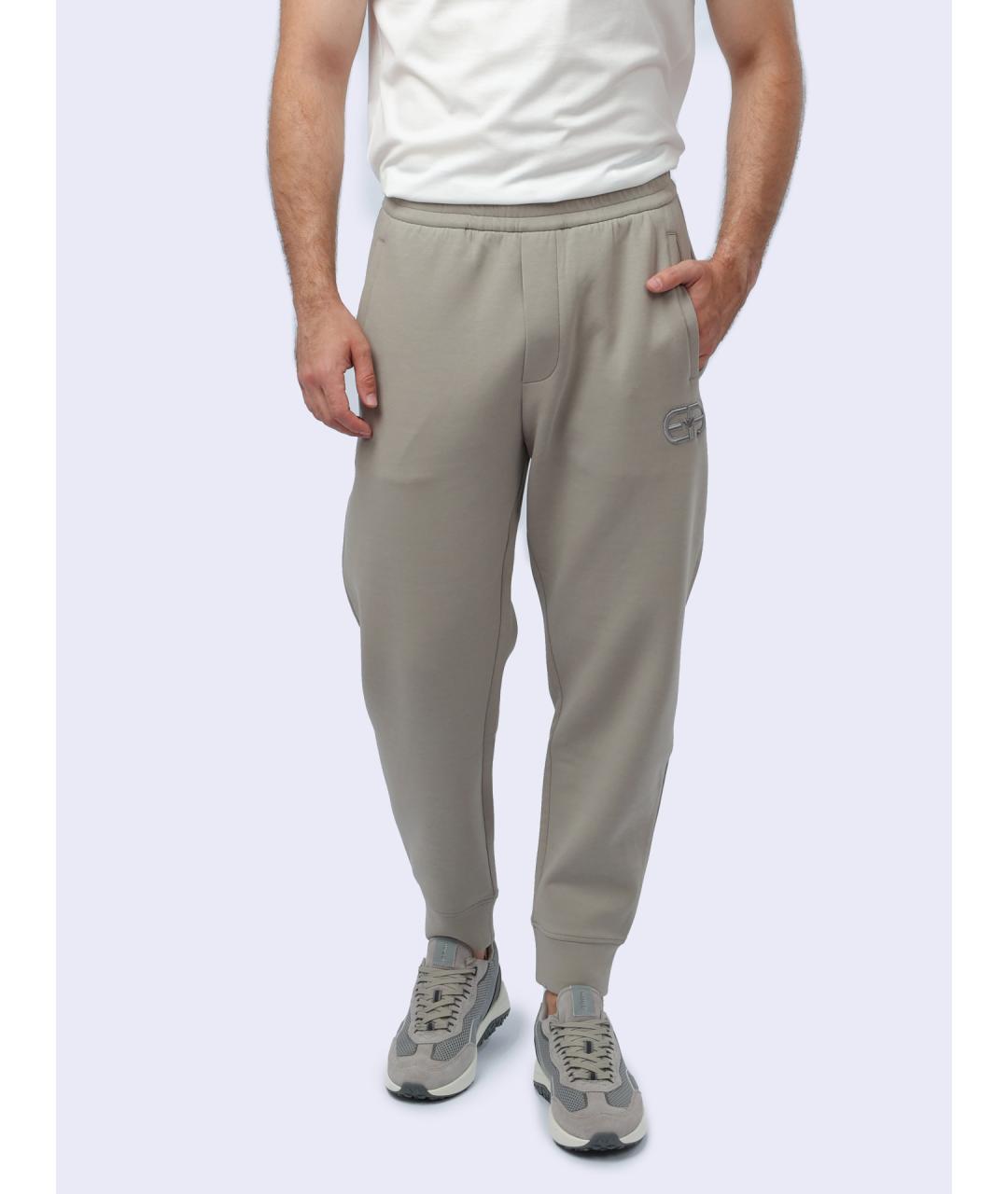 EMPORIO ARMANI Бежевые хлопковые повседневные брюки, фото 3