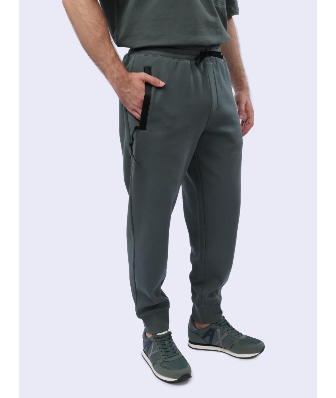 ARMANI EXCHANGE Зеленые хлопковые повседневные брюки, фото 4