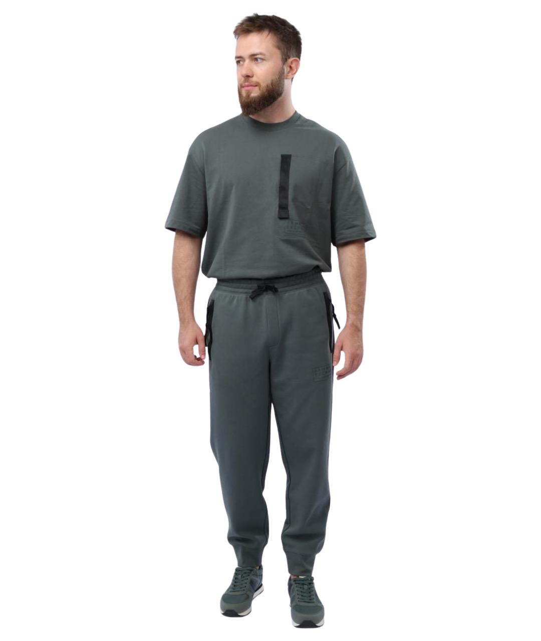 ARMANI EXCHANGE Зеленые хлопковые повседневные брюки, фото 1