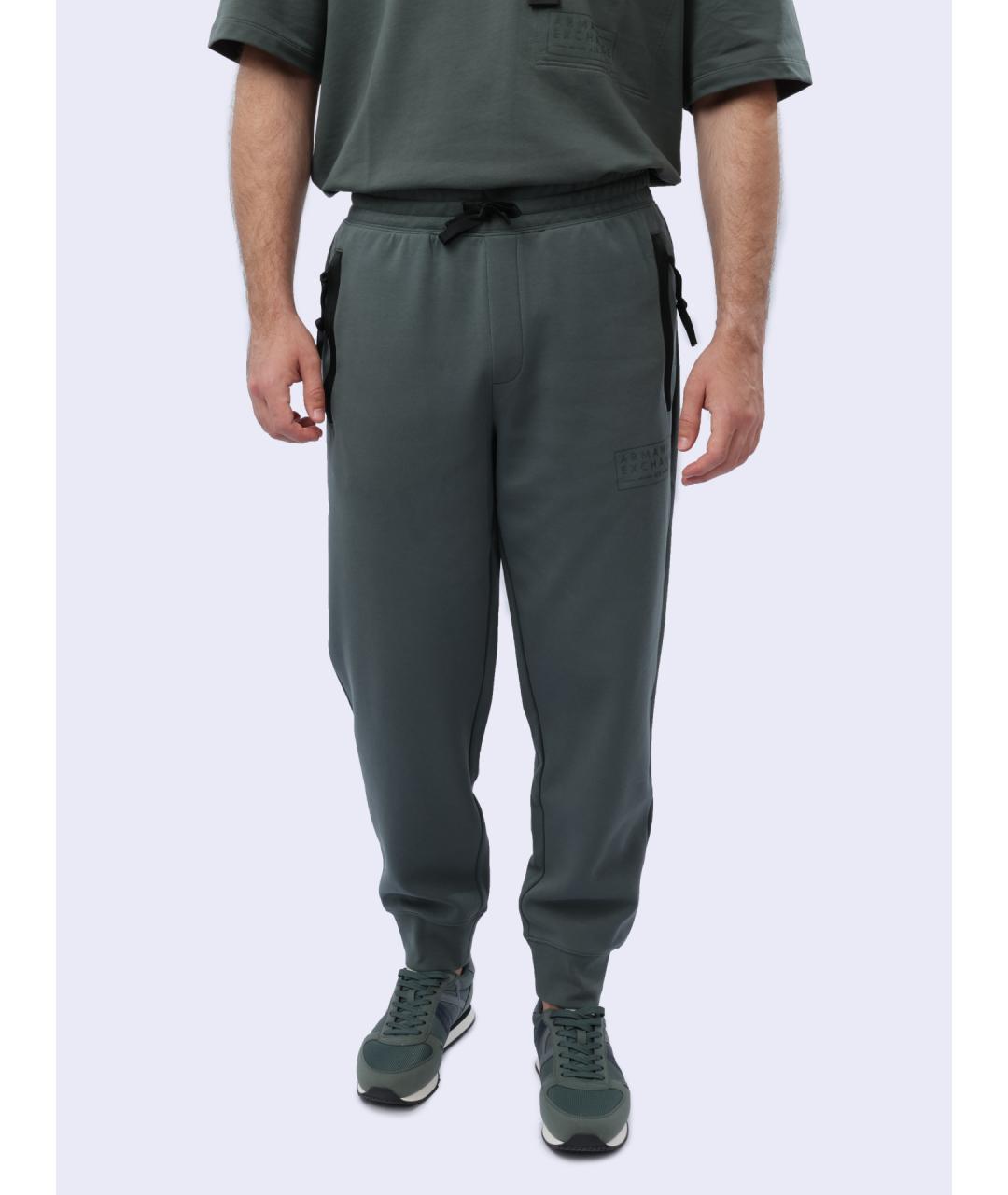 ARMANI EXCHANGE Зеленые хлопковые повседневные брюки, фото 7