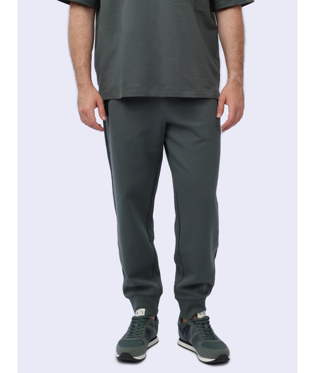 ARMANI EXCHANGE Зеленые хлопковые повседневные брюки, фото 2