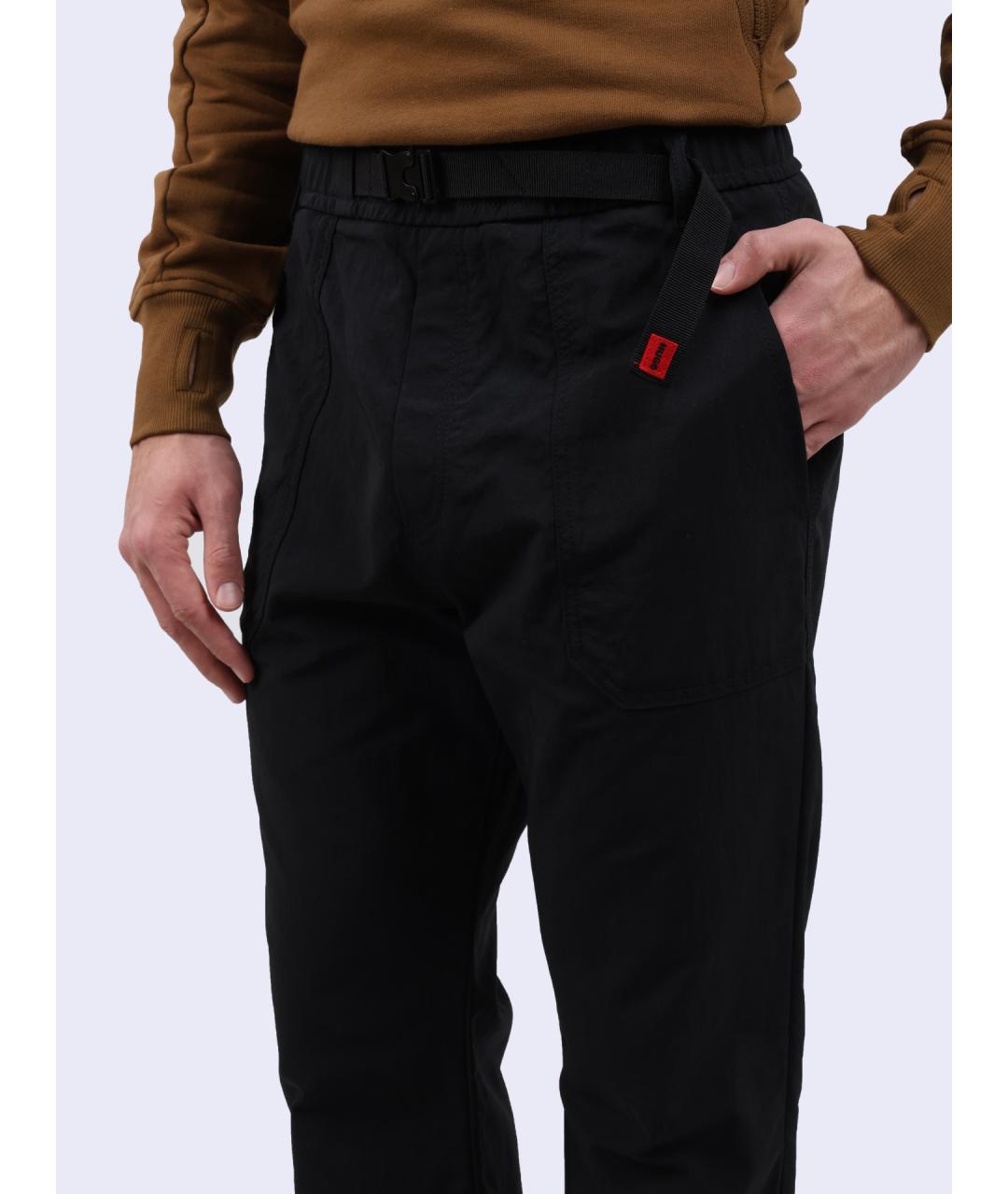HUGO Черные полиамидовые повседневные брюки, фото 4