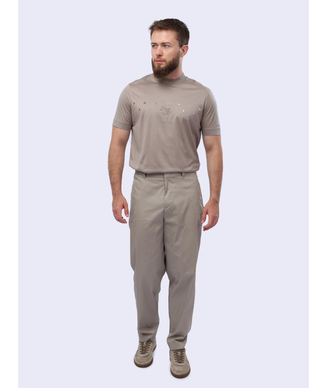 EMPORIO ARMANI Бежевые повседневные брюки, фото 2