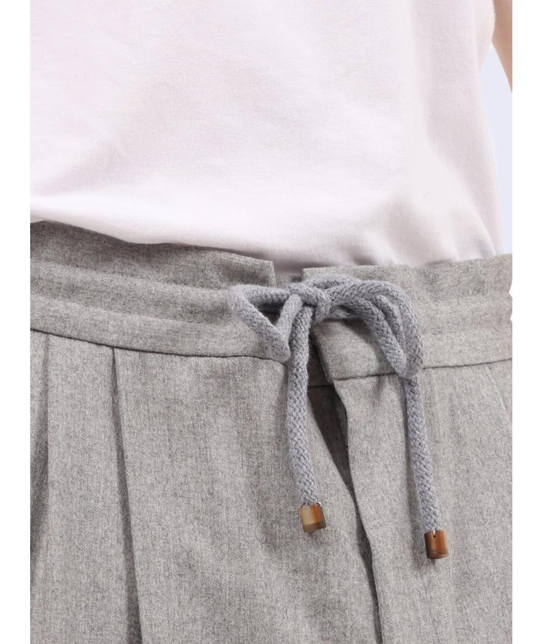BRUNELLO CUCINELLI Серые повседневные брюки, фото 4