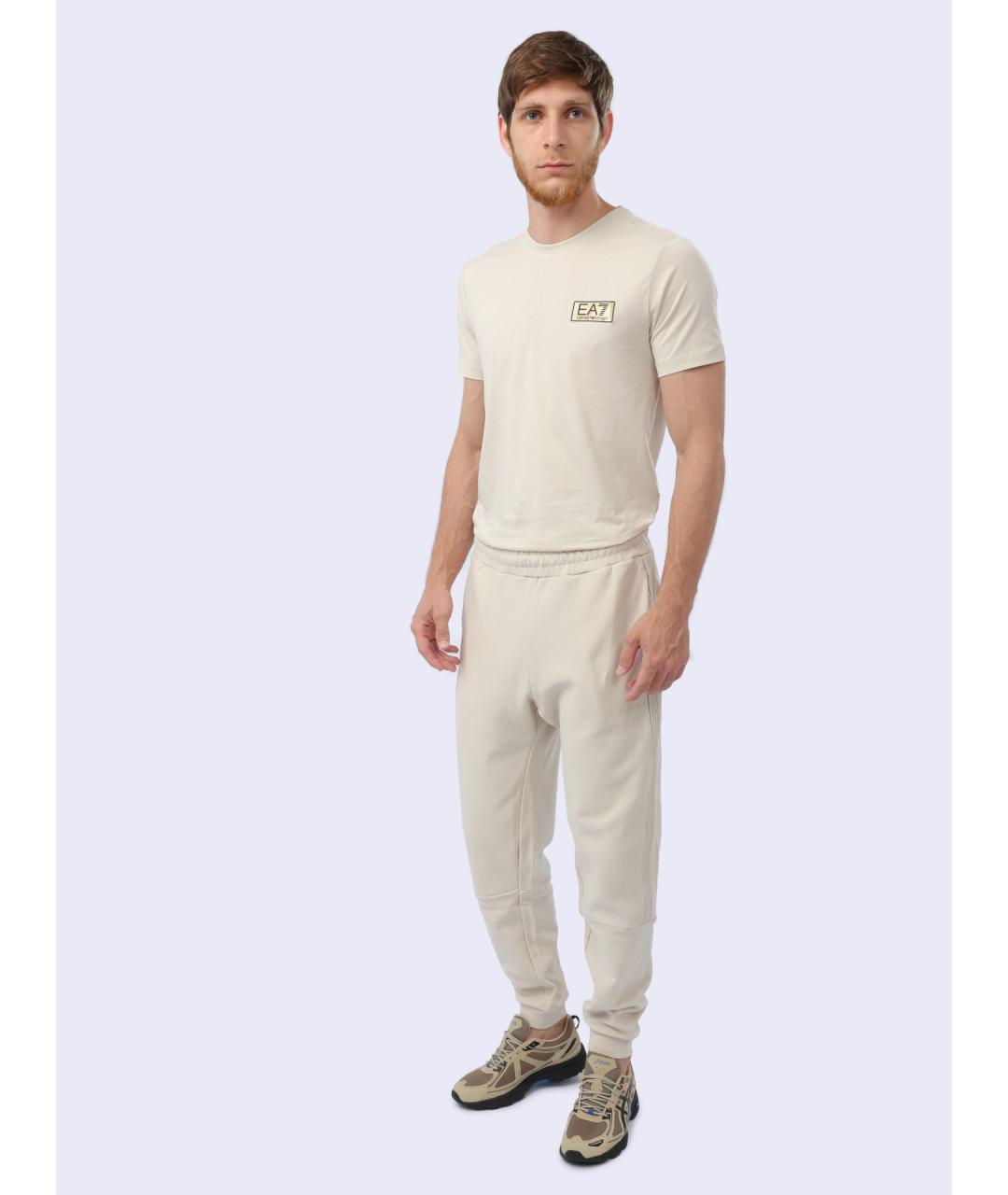 EA7 Белые хлопковые повседневные брюки, фото 3