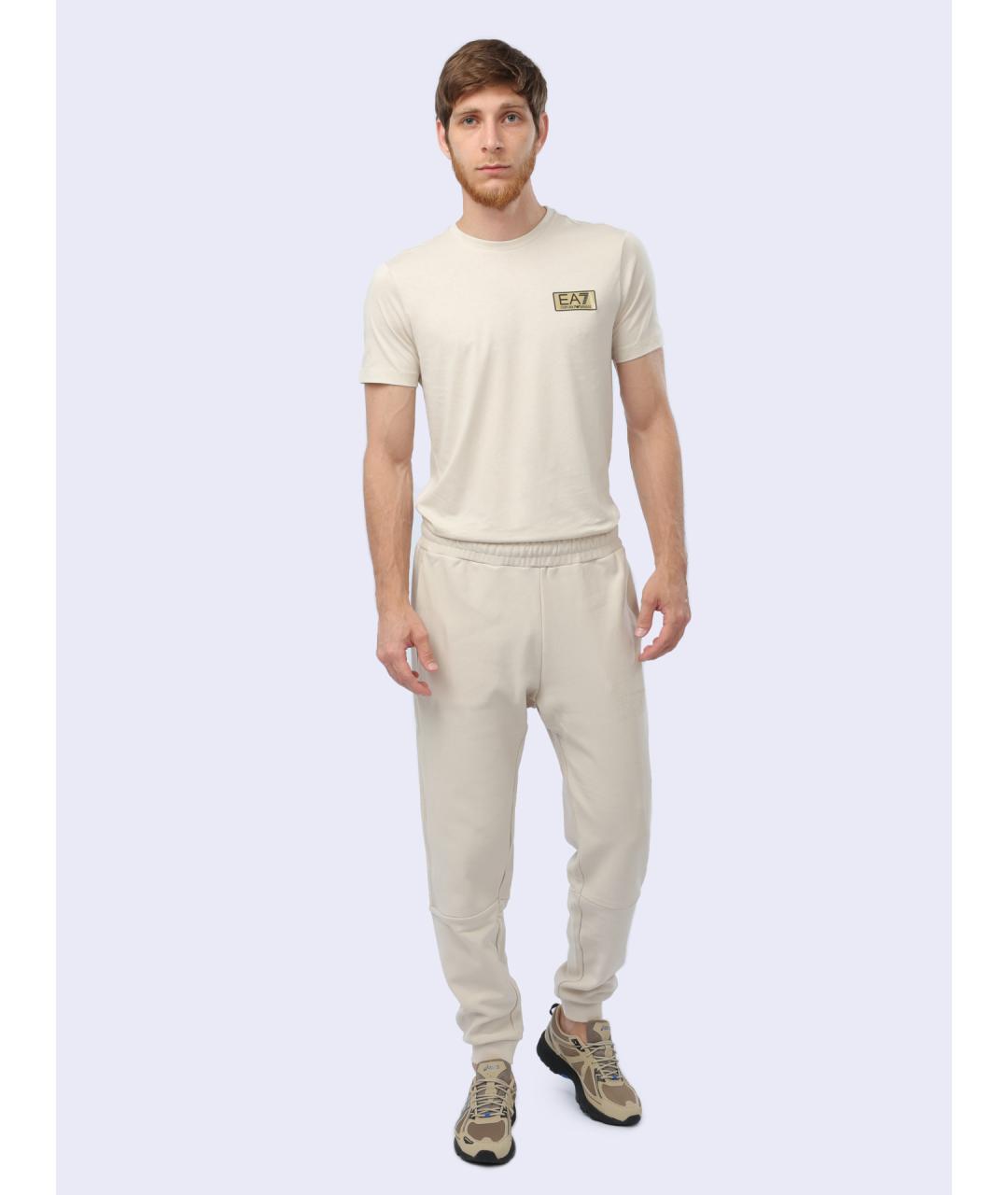 EA7 Белые хлопковые повседневные брюки, фото 2