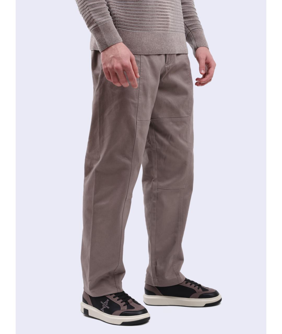 ARMANI EXCHANGE Коричневые хлопковые повседневные брюки, фото 3