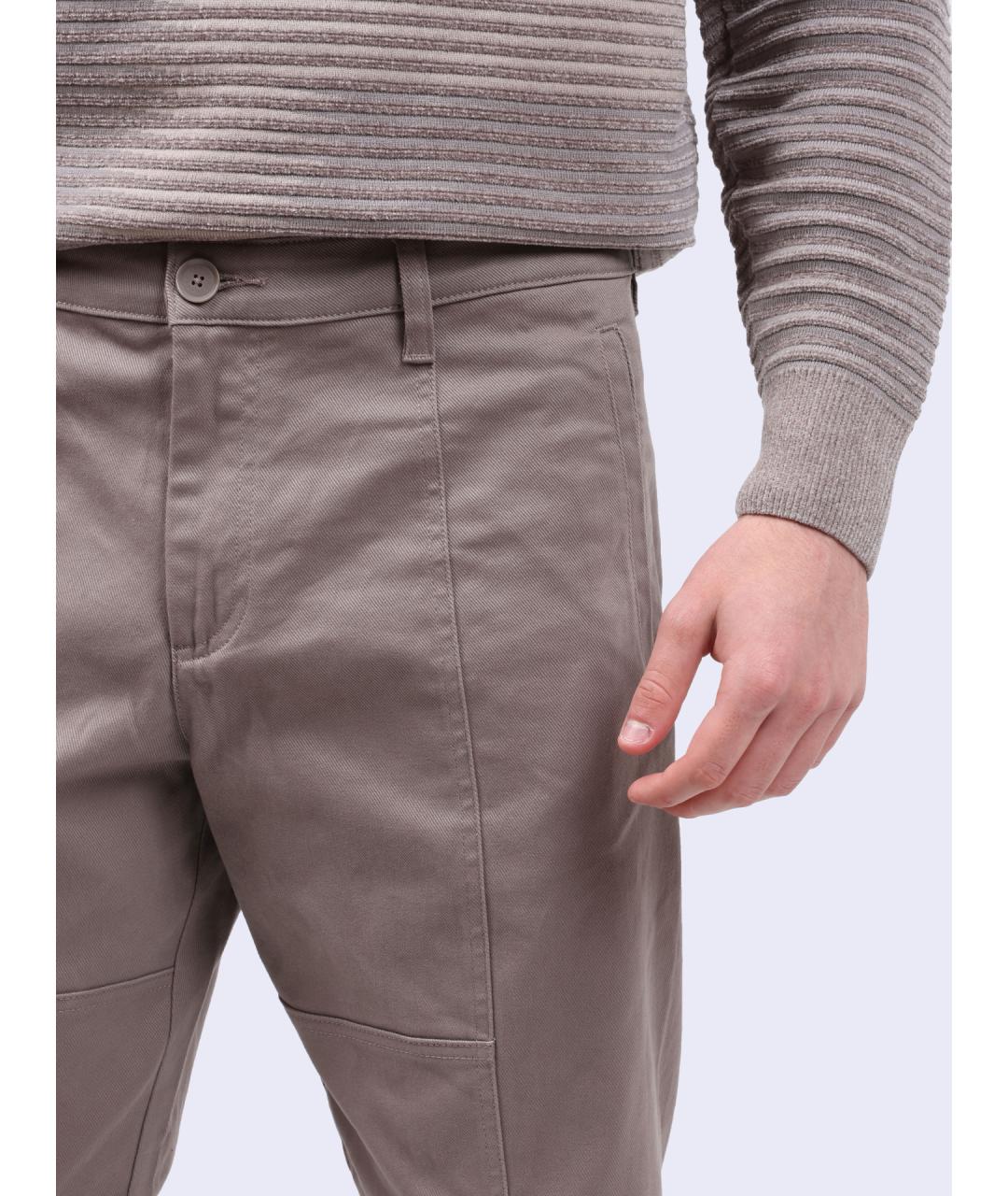 ARMANI EXCHANGE Коричневые хлопковые повседневные брюки, фото 4