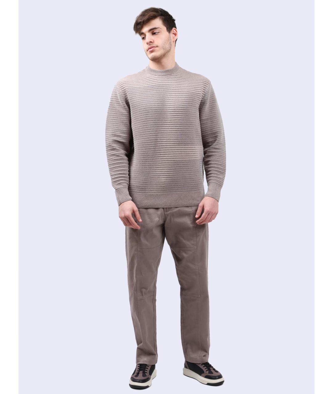 ARMANI EXCHANGE Коричневые хлопковые повседневные брюки, фото 2