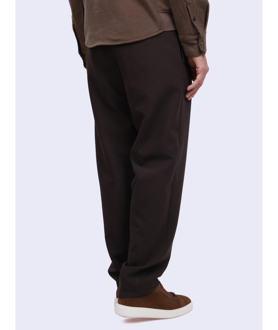 EMPORIO ARMANI Коричневые полиэстеровые повседневные брюки, фото 5