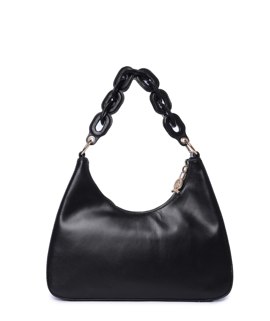 TOMMY HILFIGER Черная кожаная сумка через плечо, фото 5