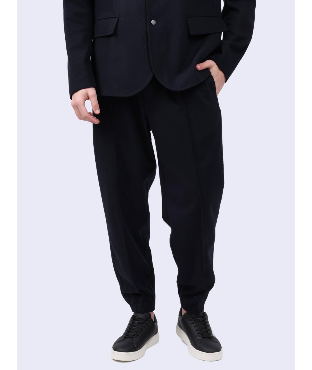 ARMANI EXCHANGE Черные шерстяные повседневные брюки, фото 6
