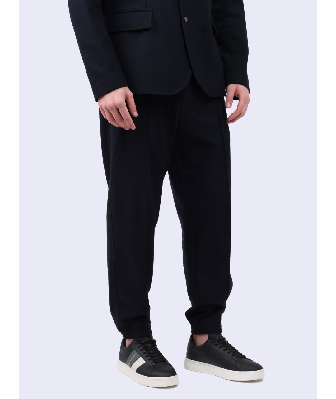 ARMANI EXCHANGE Черные шерстяные повседневные брюки, фото 3