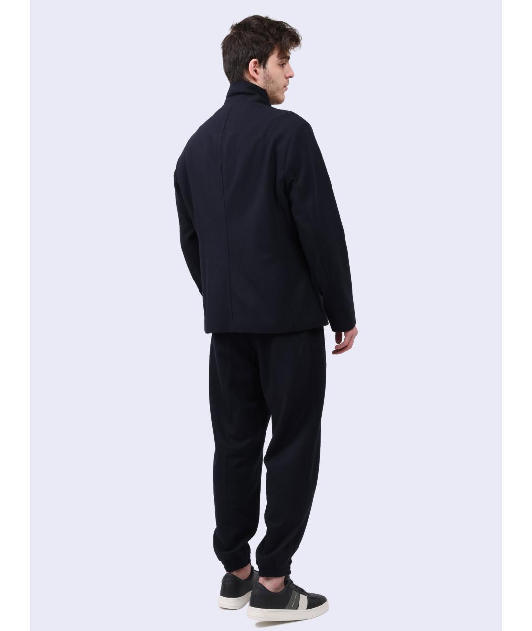 ARMANI EXCHANGE Черные шерстяные повседневные брюки, фото 5