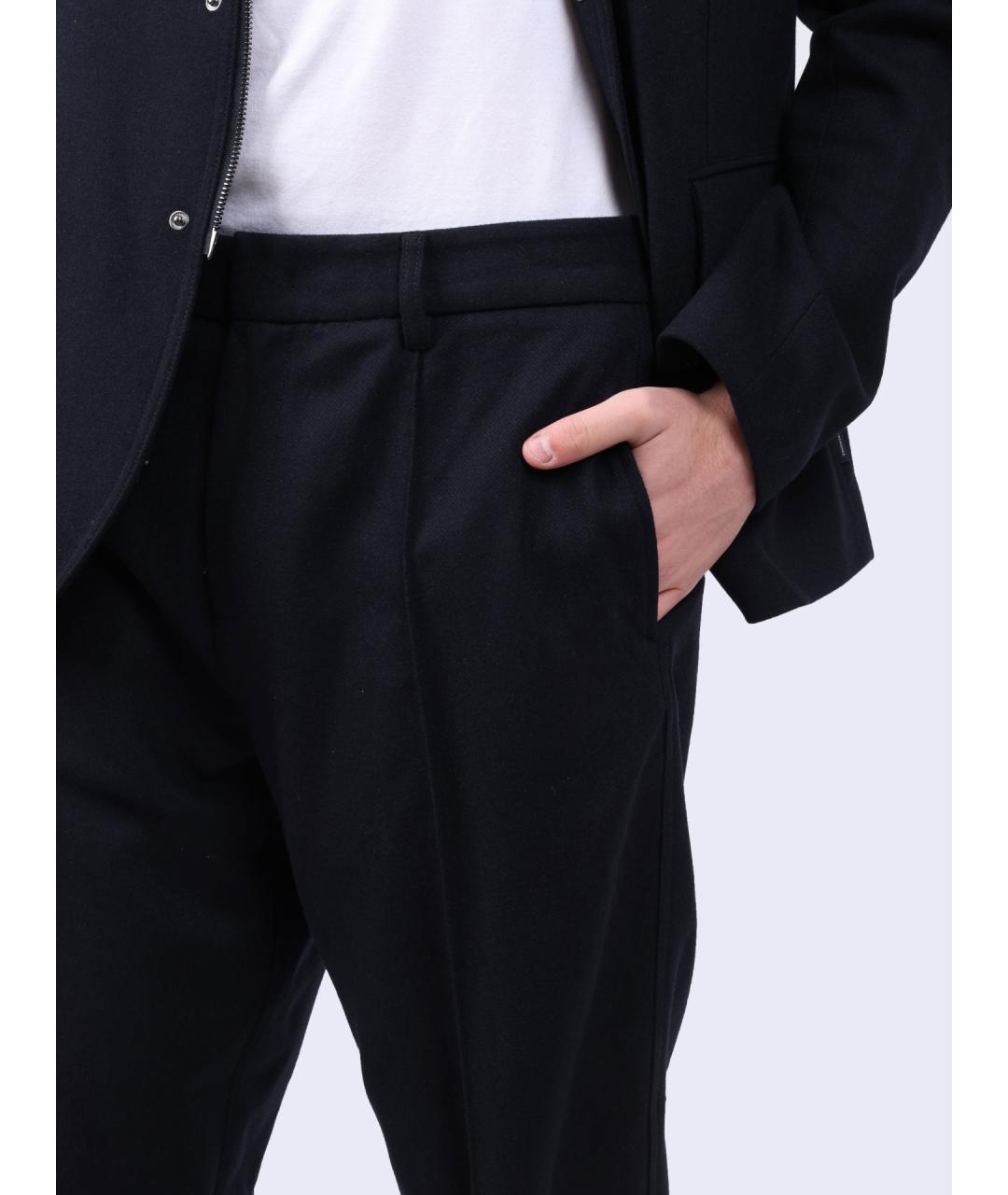 ARMANI EXCHANGE Черные шерстяные повседневные брюки, фото 4