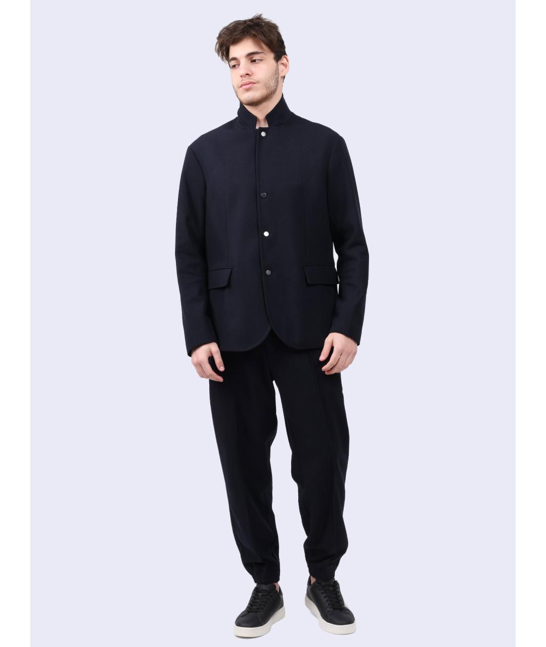 ARMANI EXCHANGE Черные шерстяные повседневные брюки, фото 2