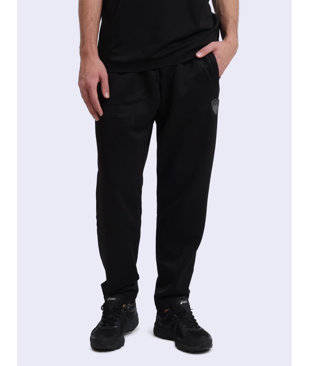 EA7 Черные хлопковые повседневные брюки, фото 6