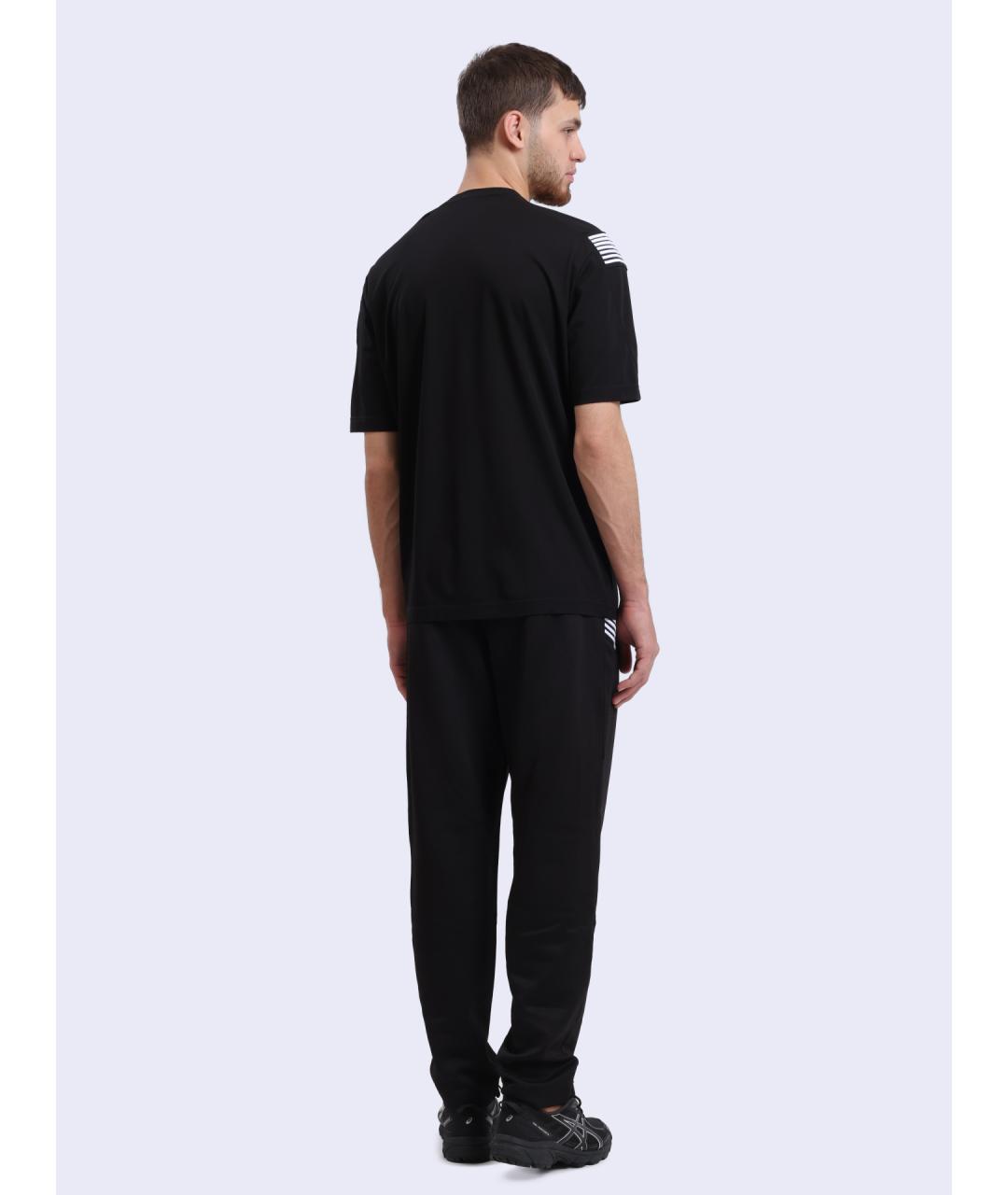 EA7 Черные хлопковые повседневные брюки, фото 5